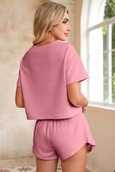 Cropped Tee and Ruffle High Waist Skort Set